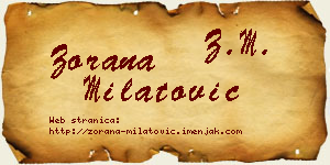 Zorana Milatović vizit kartica